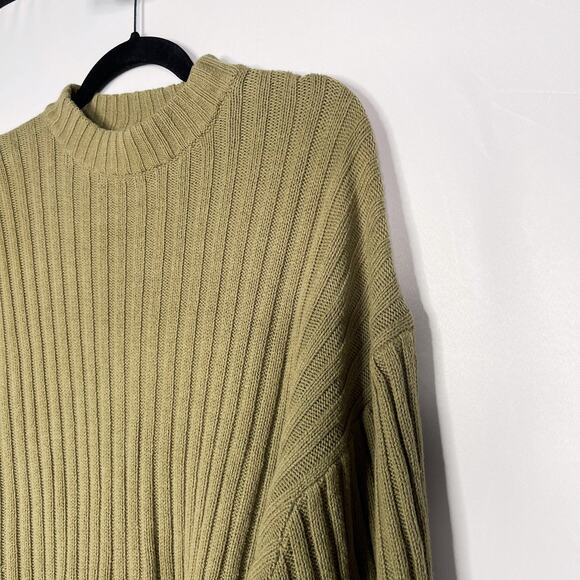 Urban Outfitters Womens Small Olive Green Lou Mock Neck Pullover Sweater Cotton - Picture 3 of 11